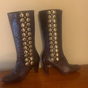 8 1/2 Brown leather boots By Paolo